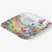 パーソナライズされた花の結婚式 ペーパープレート (傾斜あり)