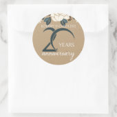 パーソナライズされた花の20周年記念 ラウンドシール (バッグ)