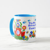 パーソナライズされた花カラフル絵文字顔 マグカップ (正面左)