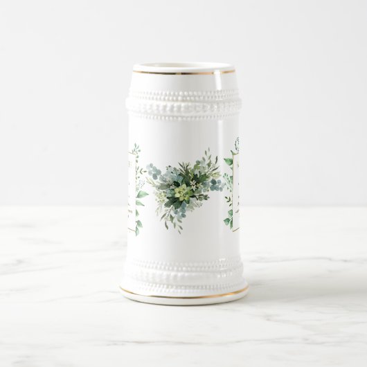 パーソナライズされた花婿介添人グルームスマンの父 ビールジョッキ (中央)