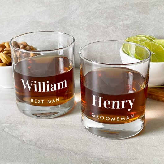 パーソナライズされた花婿介添人グロ結婚ームスマン ウイスキーグラス