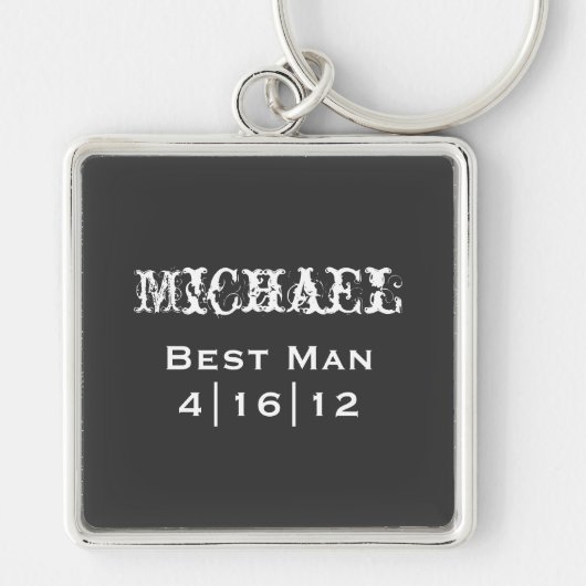 パーソナライズされた花婿介添人 キーホルダー (正面)