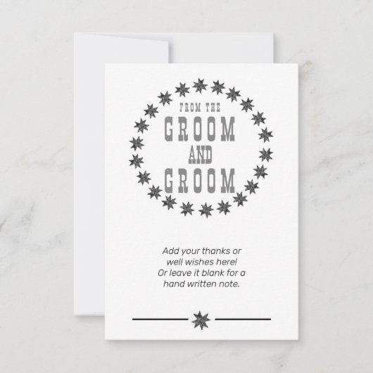 パーソナライズされた花婿感謝していから サンキューカード (正面)