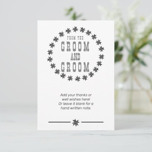 パーソナライズされた花婿感謝していから サンキューカード (スタンド正面)