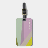 パーソナライズされた花嫁の仲間へのギフト 紫 緑 名前 ラゲッジタグ (正面縦)