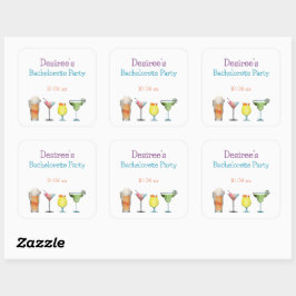 パーソナライズされた花嫁の友人たちとのパーティーのフルーティーなドリンク スクエアシール