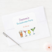 パーソナライズされた花嫁の友人たちのためのフルーティーな飲み物 スクエアシール (封筒)