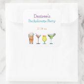 パーソナライズされた花嫁の友人たちのためのフルーティーな飲み物 スクエアシール (バッグ)