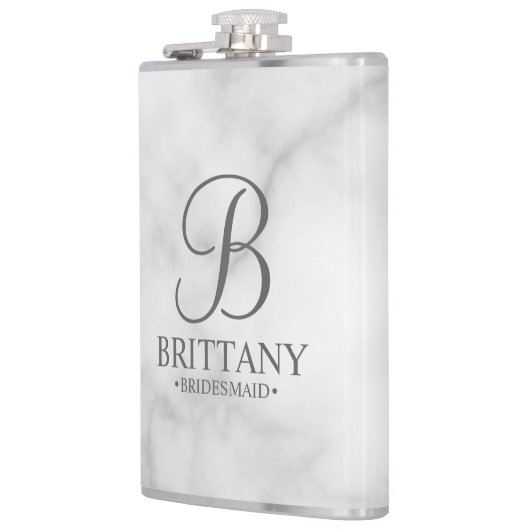 パーソナライズされた花嫁の名前とモノグラム フラスク (左)