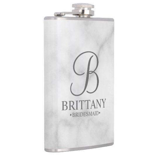 パーソナライズされた花嫁の名前とモノグラム フラスク (右)