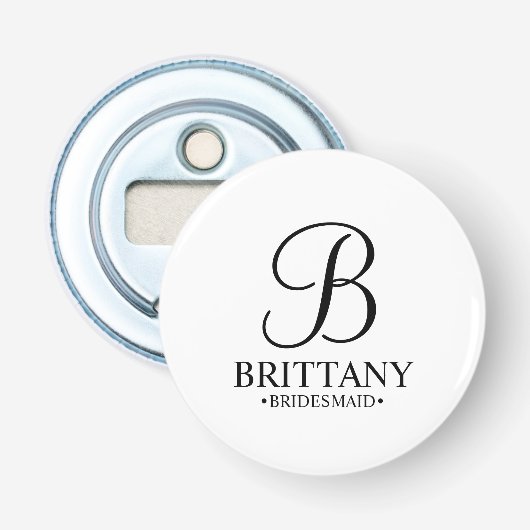 パーソナライズされた花嫁の名前とモノグラム 栓抜き (正面)