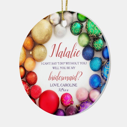 パーソナライズされた花嫁の提案フェスティバルカラフル セラミックオーナメント (左)