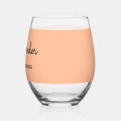 パーソナライズされた花嫁の桃の結婚父 ステムなしワイングラス (左)