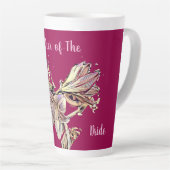 パーソナライズされた花嫁の母のためのマルバリーの花 カフェラテマグ (右アングル)