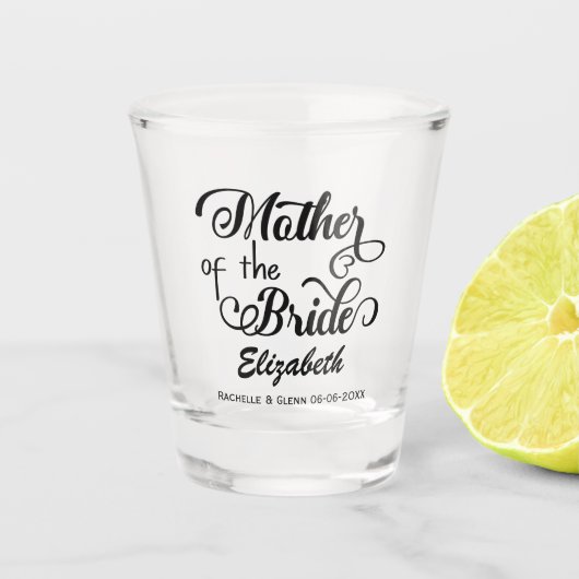 パーソナライズされた花嫁の結婚母 ショットグラス (正面)