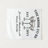 パーソナライズされた花嫁の誕生日前夜祭ラグジュアリー タペストリー (正面(横))