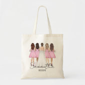 パーソナライズされた花嫁カスタム名ギフト トートバッグ (正面)
