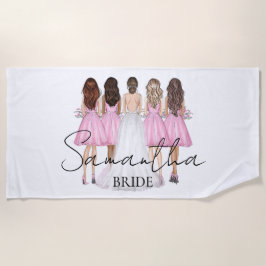 パーソナライズされた花嫁カスタム名ギフト ビーチタオル
