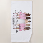 パーソナライズされた花嫁カスタム名ギフト ビーチタオル (正面)