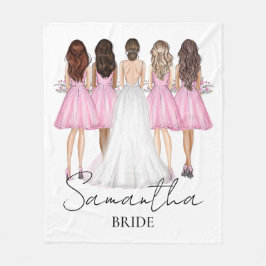 パーソナライズされた花嫁カスタム名ギフト フリースブランケット