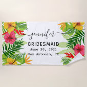 パーソナライズされた花嫁ギフトバチェロレッテカスタム ビーチタオル (正面)