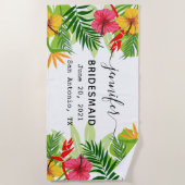 パーソナライズされた花嫁ギフトバチェロレッテカスタム ビーチタオル (正面)