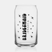 パーソナライズされた花嫁メイド名ギフトレトロフォント ガラス缶 (正面)