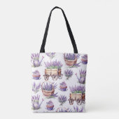 パーソナライズされた花屋の水彩ラベンダー トートバッグ (裏面)