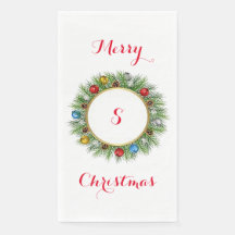 パーソナライズされた花輪柄の紙のゲストタオル