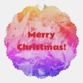 パーソナライズされた芸術的クリスマス オーナメントカード (正面)