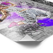 パーソナライズされた芸術的通り絵画の娘 フォトプリント            (角)