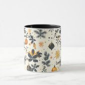 パーソナライズされた芸術的Christmas Mag -名前をカスタムする マグカップ (中央)