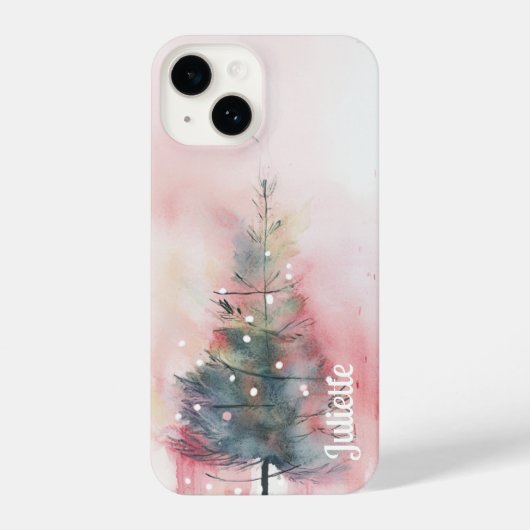パーソナライズされた芸術的Christmas Treeの電話ケース iPhoneケース (裏面)