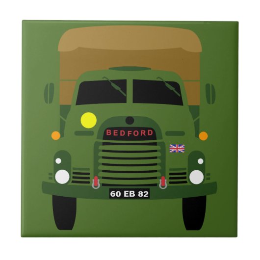 パーソナライズされた英国陸軍退役軍人トラック タイル (正面)
