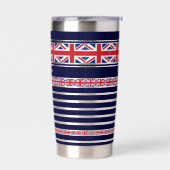 (パーソナライズされた英国)国統一された愛国国旗 保温保冷タンブラー (左面)