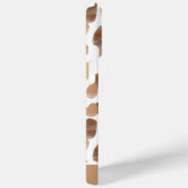 パーソナライズされた茶モダン水色ドットパターン Case-Mate iPhoneケース (裏面 / 右)