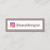 「パーソナライズされた茶色の羽」インスタグラム スキニー名刺 (裏面)