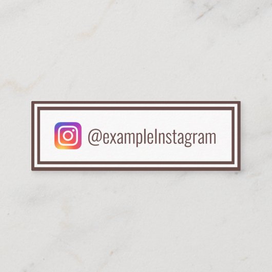 「パーソナライズされた茶色の羽」インスタグラム スキニー名刺 (裏面)