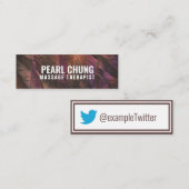 「パーソナライズされた茶色の羽」Twitter スキニー名刺 (正面/裏面)