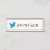 「パーソナライズされた茶色の羽」Twitter スキニー名刺 (裏面)