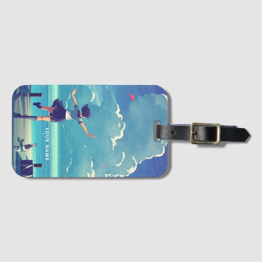 パーソナライズされた荷物タグお洒落ア日本のート ラゲッジタグ (正面横)