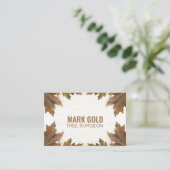 パーソナライズされた葉落ちた木材の"（英国/ユーロ） 名刺 (スタンド正面)