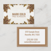 パーソナライズされた葉落ちた木材の"（英国/ユーロ） 名刺 (正面/裏面)