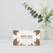パーソナライズされた葉落ちた「木材の」（アメリカ人） 名刺 (スタンド正面)
