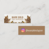 パーソナライズされた葉落ちたInstagram スキニー名刺 (正面/裏面)