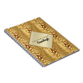 パーソナライズされた葉金ゴールド ノートブック (右側)