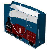 パーソナライズされた蒸気列車の誕生日 ラージペーパーバッグ (裏面アングル)