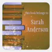 パーソナライズされた蔵書票シール スクエアシール (正面)