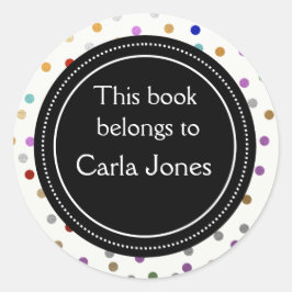 パーソナライズされた蔵書票 – ドカラフルット ラウンドシール