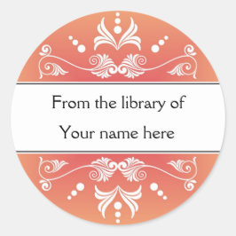 パーソナライズされた蔵書票 – フラカラフルリッシュ ラウンドシール